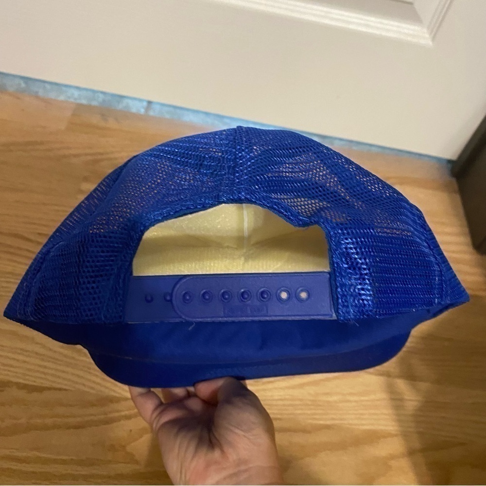 Vintage Ford New Holland Tractor Puffy Trucker Hat SnapBack Mesh Blue White - Picture 12 of 12
